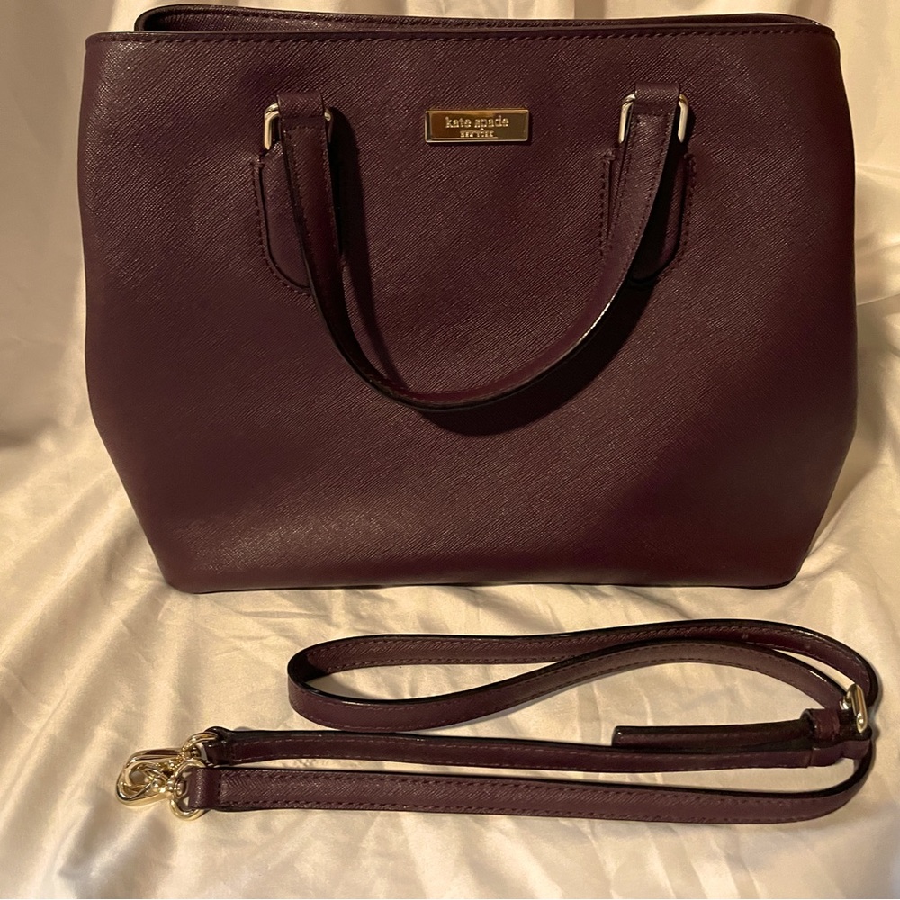 Kate Spade Plum Leather Laurel Way Evangelie Tote - Never Used